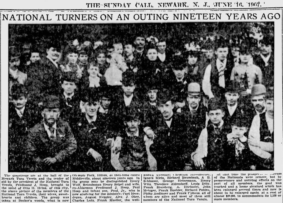 National Turners on an Outing Nineteen Years Ago
