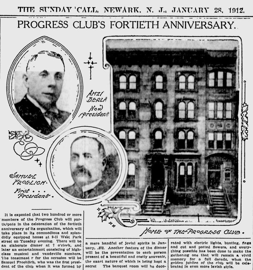 Progress Club's Fortieth Anniversary
January 28, 1912
