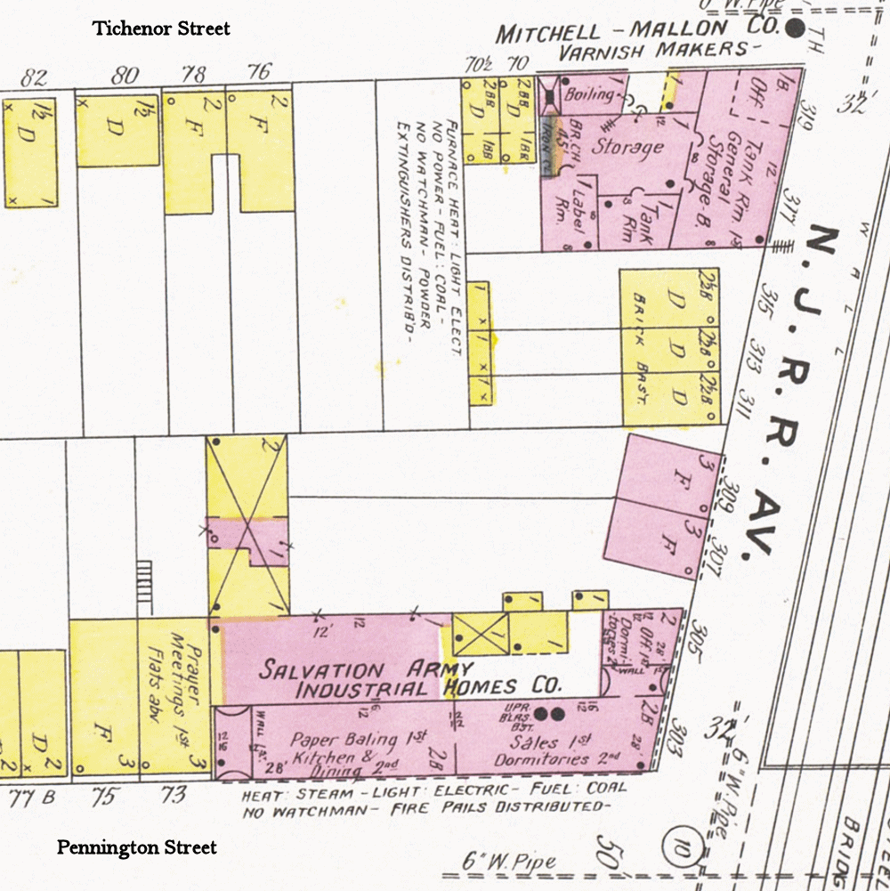 1908 Map
Salvation Army Industrial Homes Company
303-305 NJRR Avenue
