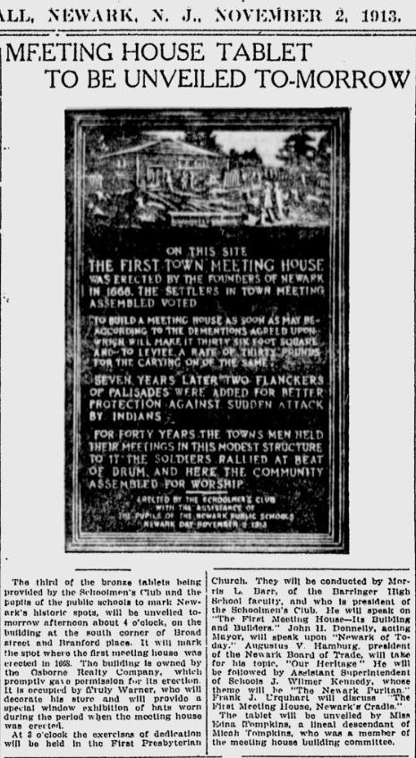 Meeting House Table to be Unveiled Tomorrow (#30)
1913
