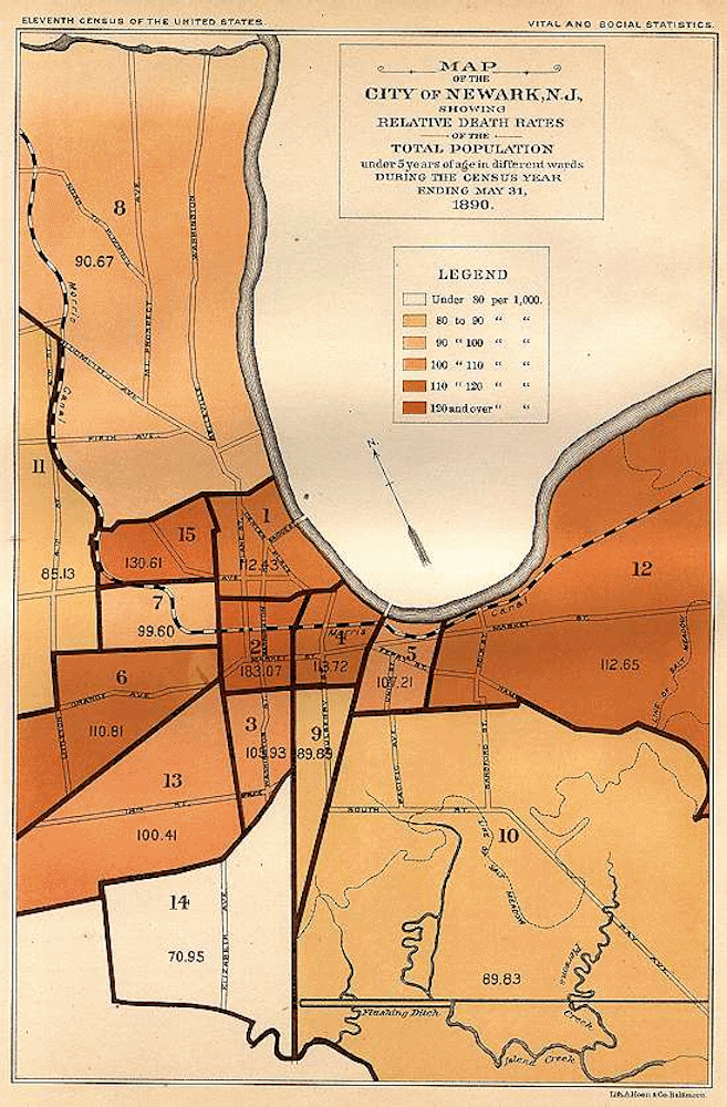 1890 Death Rates under 5 years of age
