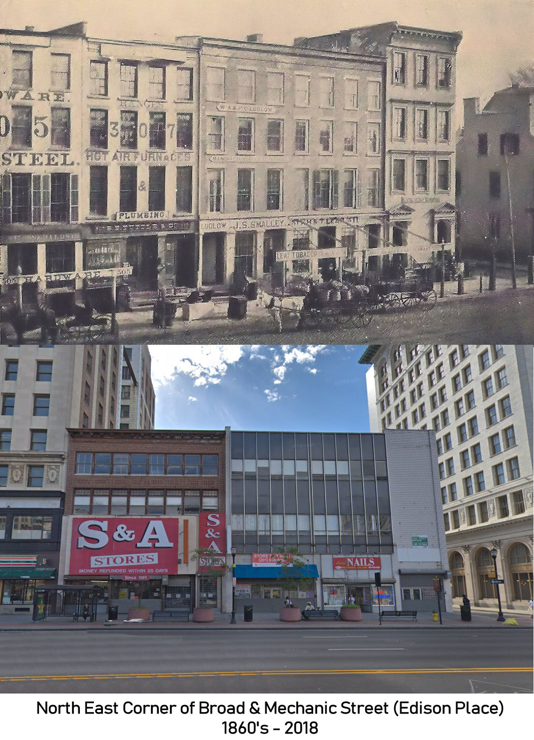 Broad & Mechanic Streets
Now Edison Place
