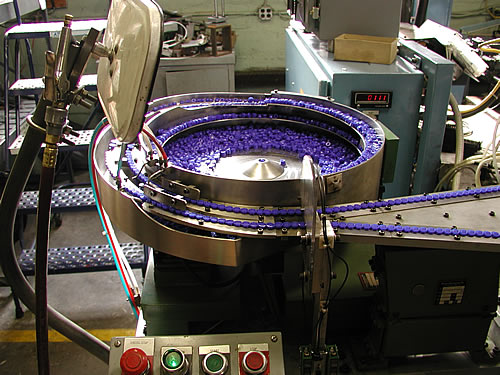 Vibratory Feeder Bowl on Assembly Machine
