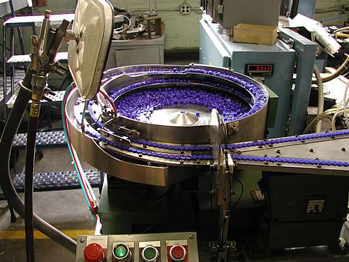 Vibratory Feeder Bowl on Assembly Machine
