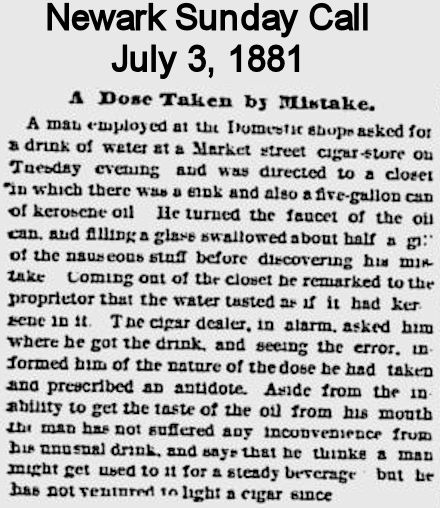 A Dose Taken by Mistake
July 3, 1881
