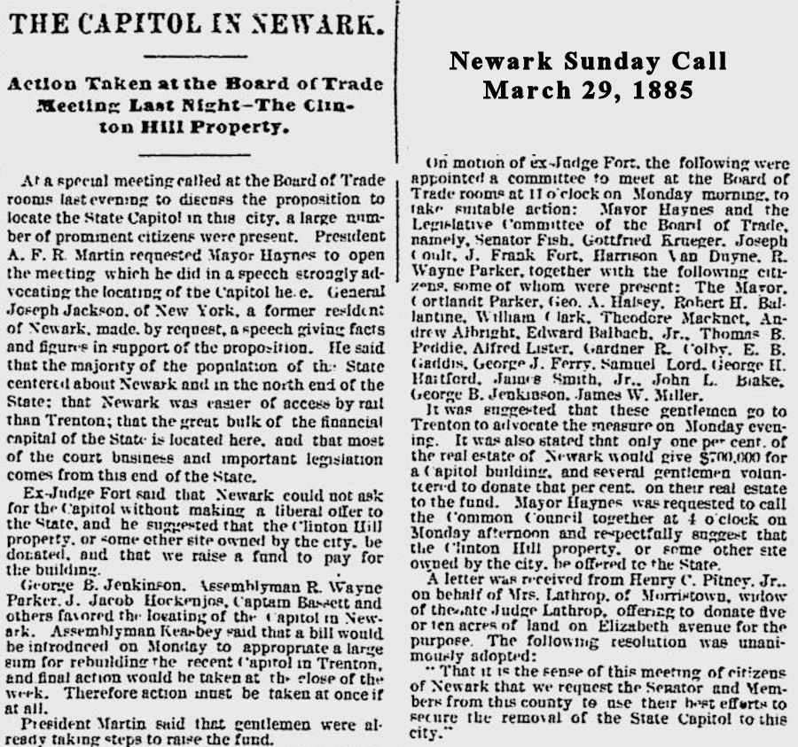 The Capitol in Newark
March 29, 1885
