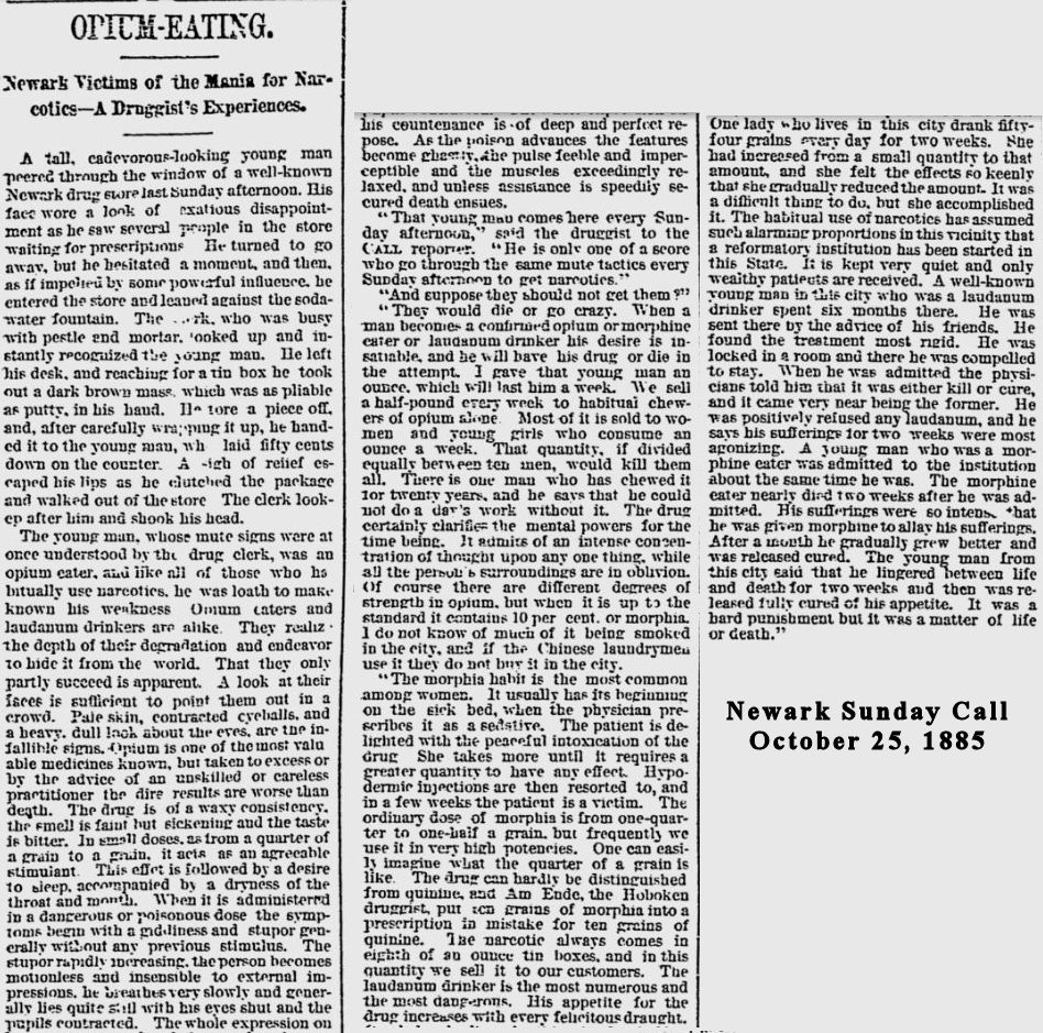 Opiump-Eating
October 25, 1885
