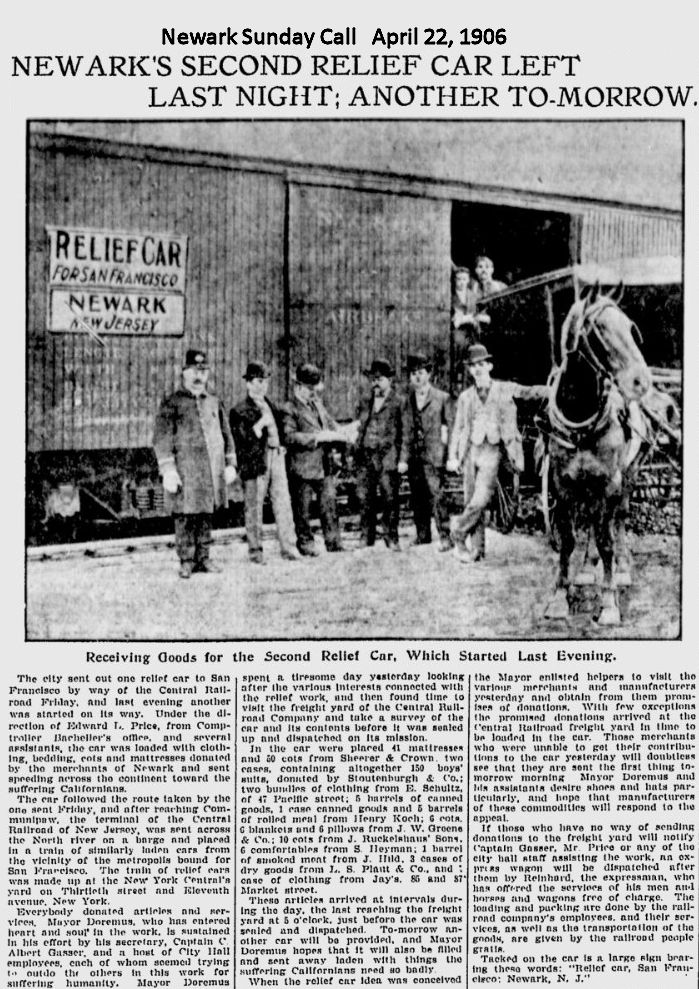 Newark's Second Relief Car Left Last Night Another Tomorrow
April 2, 1906
