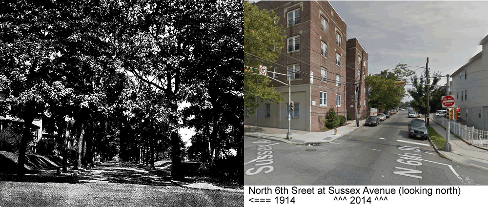 North 6th Street at Sussex Avenue (looking north)
