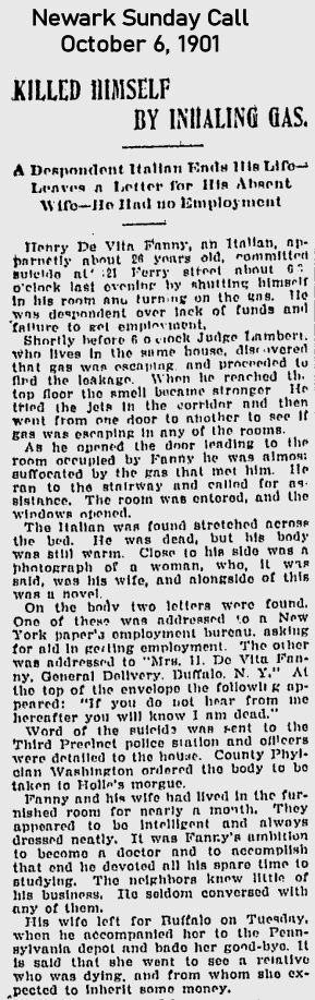 Henry De Vita Fanny
October 6, 1901
