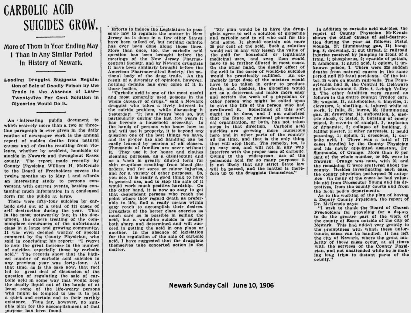 Carbolic Acid Suicides Grow
June 10. 1906
