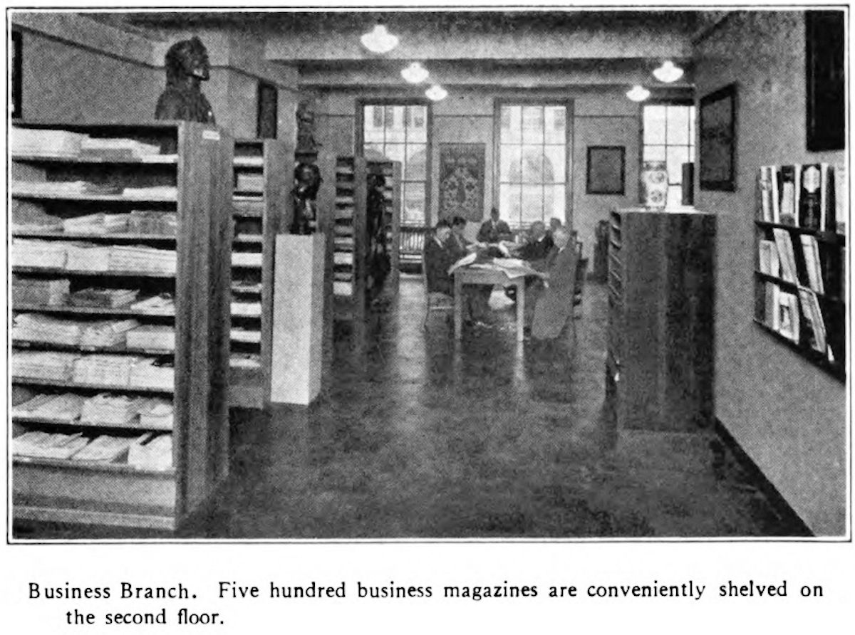 From "The Nine Branch Libraries of the Public Library of Newark, N. J." by Eleanor Shane & John Cotton Dana, 1930
