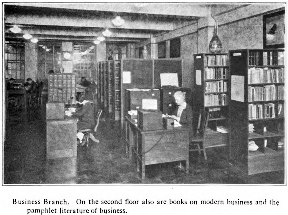 From "The Nine Branch Libraries of the Public Library of Newark, N. J." by Eleanor Shane & John Cotton Dana, 1930
