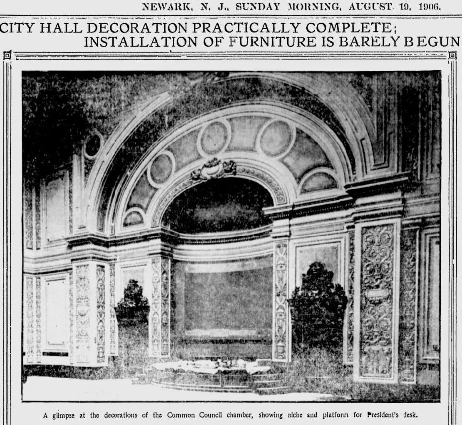 City Hall Decoration Practically Complete, Installation of Furniture is Barely Begun
August 19, 1906
