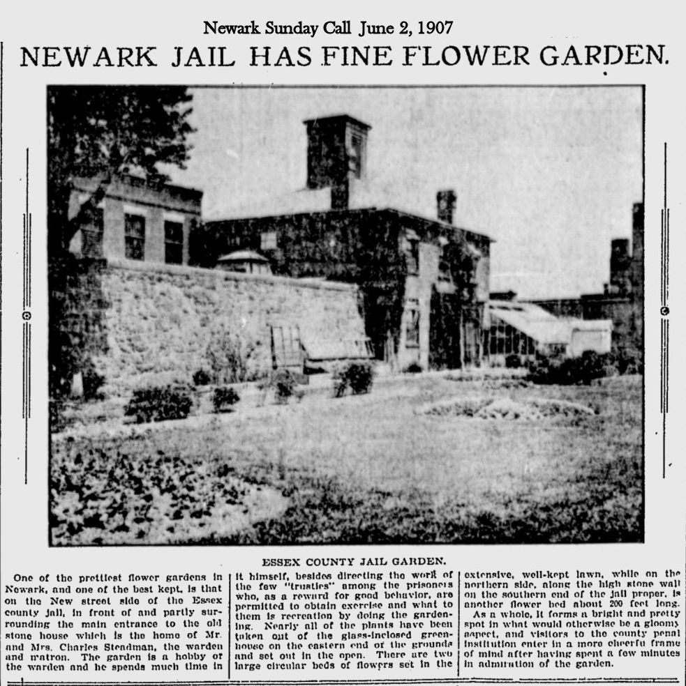 Newark Jail has Fine Flower Garden
