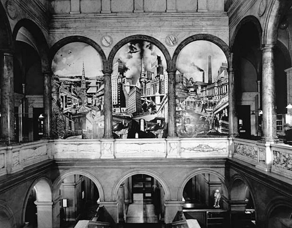 Mural
Photo collage mural depicting old and new Newark in Newark Public Library. Created in 1936, this mural is no longer exists.
Photo from Corbis
