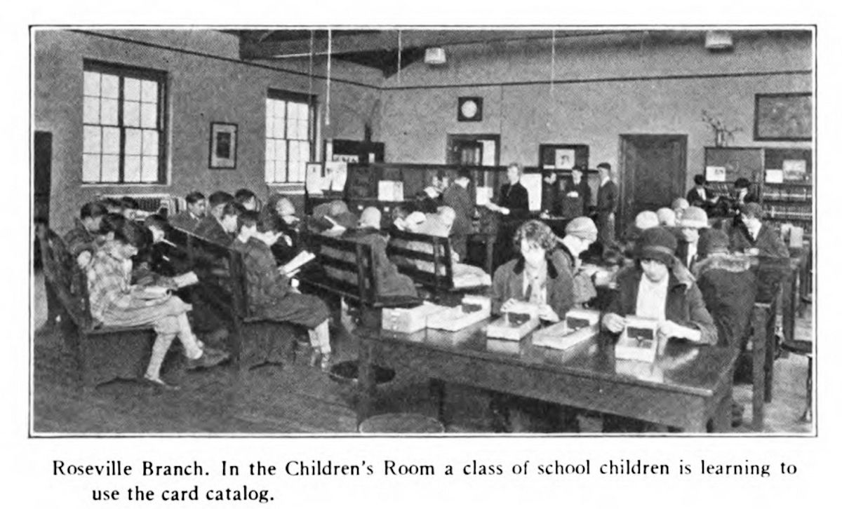 From "The Nine Branch Libraries of the Public Library of Newark, N. J." by Eleanor Shane & John Cotton Dana, 1930
