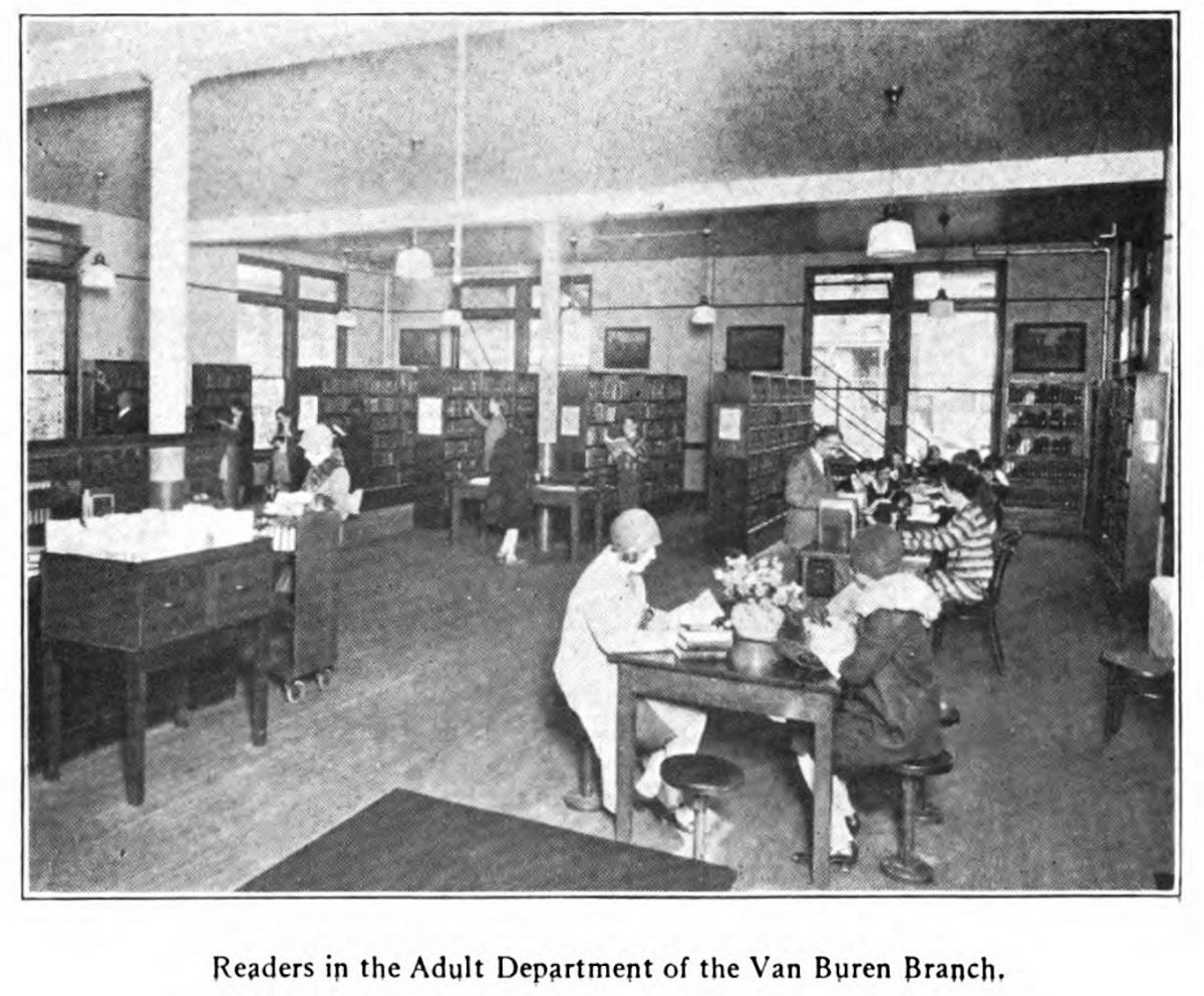 From "The Nine Branch Libraries of the Public Library of Newark, N. J." by Eleanor Shane & John Cotton Dana, 1930
