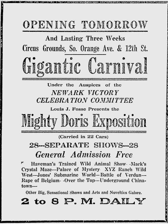 August 10, 1919
Gigantic Carnival
