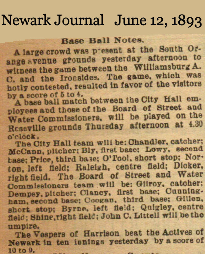 Base Ball Notes
June 12, 1893
