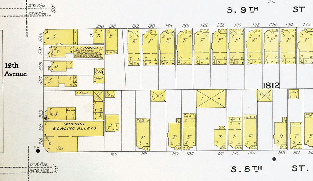 1908 Map
519-521 12th Avenue
