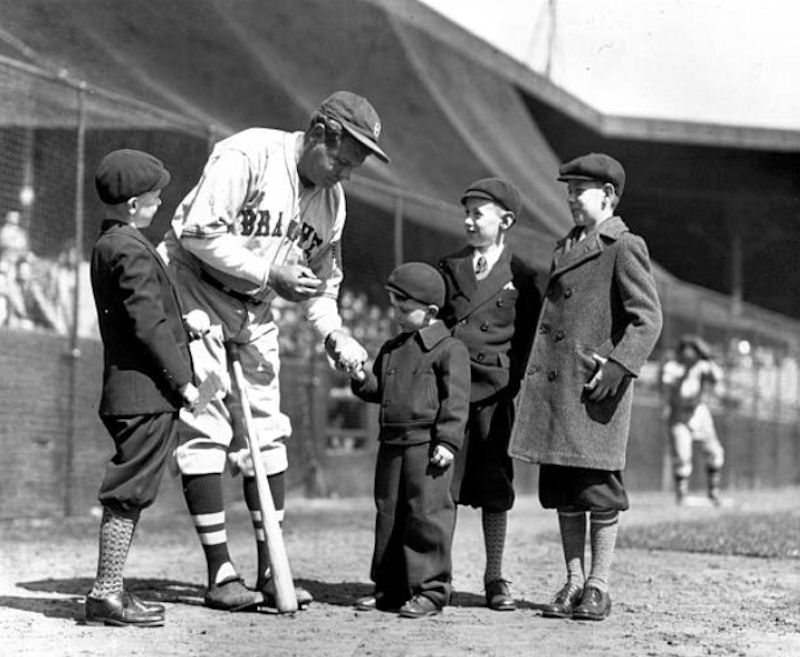 Babe Ruth
Youngsters get autographs from Babe Ruth in Newark before Babe's new team the Boston Braves beat the Newark Bears, 10-8 in Ruppert Stadium. 

Photo by NY Daily News
