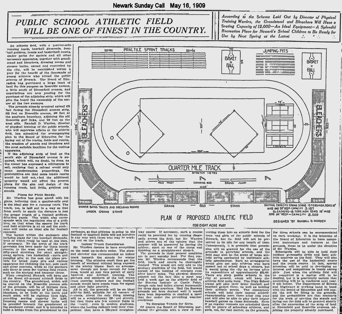 Public School Athletic Field Will be One of Finest in the Country
May 16, 1909
