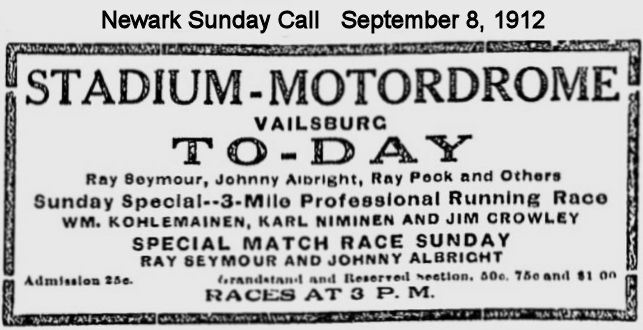 September 8, 1912
The race advertisement for the day of the tragic accident.
