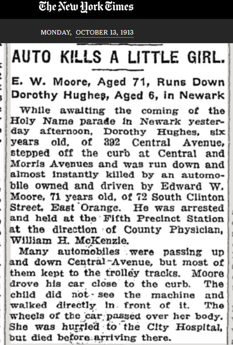 Auto Kills a Little Girl
Dorthy Hughes, aged 6
October 13, 1913
