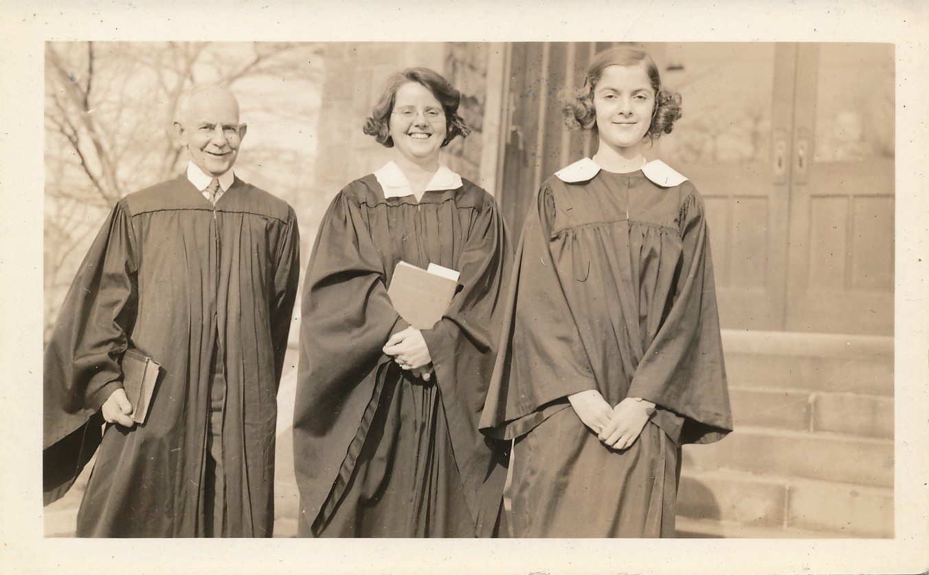 William F. Littell, Dorothy Littell, Margaret E. Hall, at Barringer High graduation
Photo from Bill Ridge
