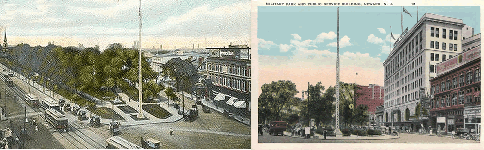 Military Park
Showing the addition of the old Public Service Building

Postcards
