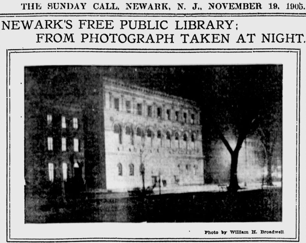 Newark's Free Public Library, from Photograph taken at Night
November 19, 1905
